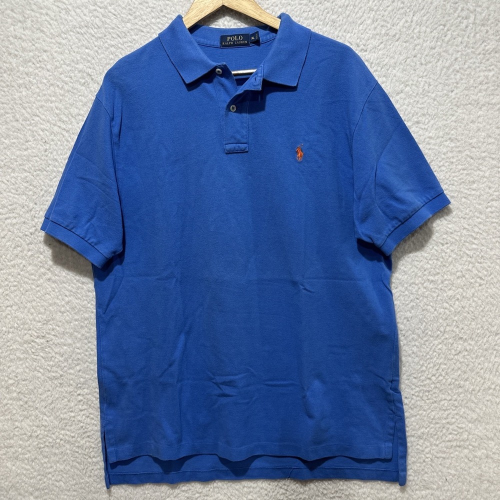 Vintage Polo Ralph Lauren Polo Shirt Men's Size XL Blue Short Sleeve Pony Logo